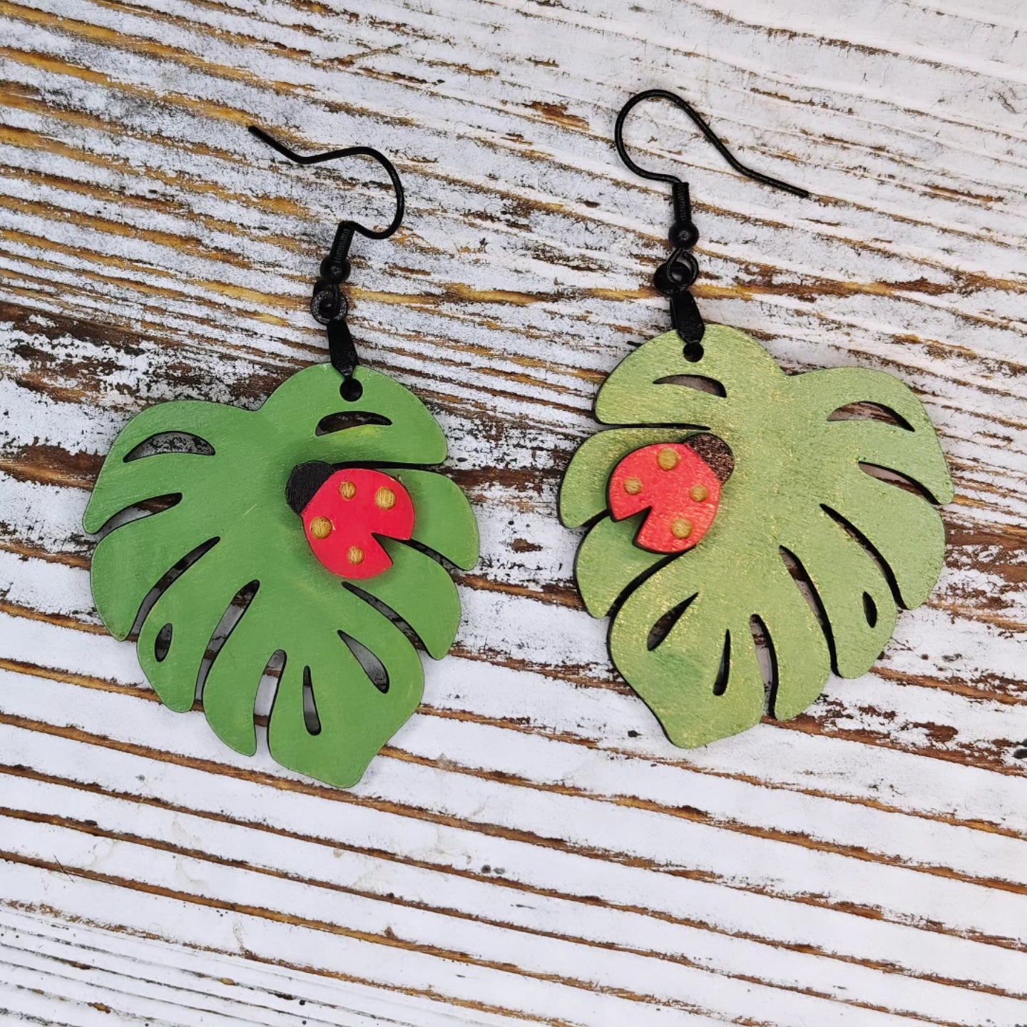 Pantallas de Monstera con Mariquita