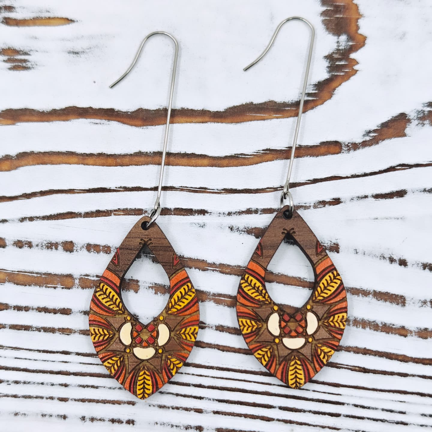 Vine Leaves Mandala Earrings