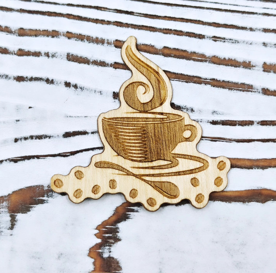 Taza de café con granos sticker