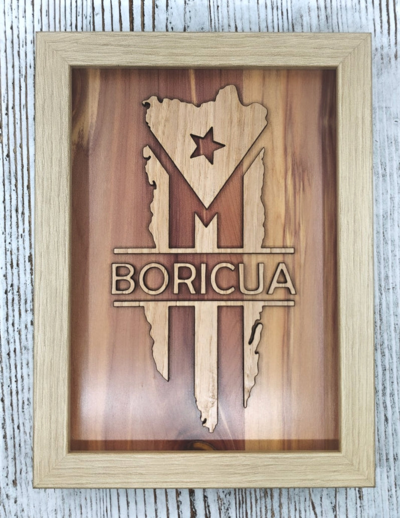 Cuadro Bandera Boricua 5x7