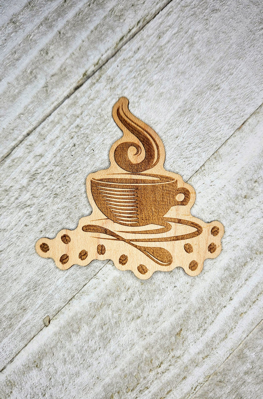 Taza de café con granos sticker