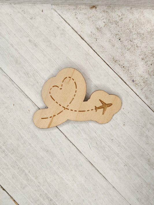Avión con ruta de corazón sticker
