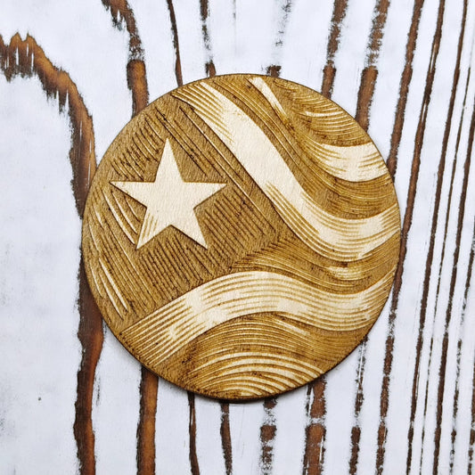 Bandera de Puerto Rico Circular Sticker