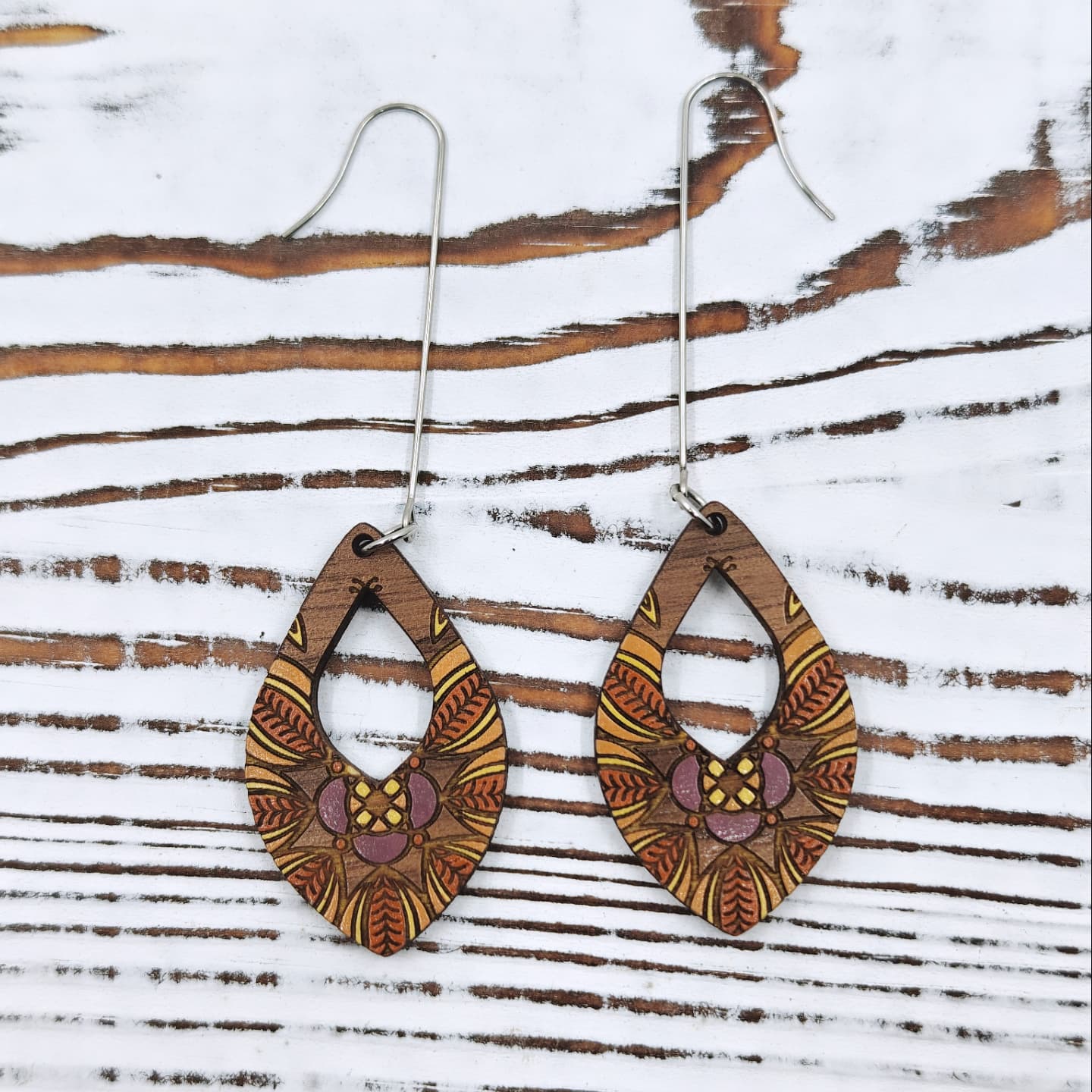Vine Leaves Mandala Earrings