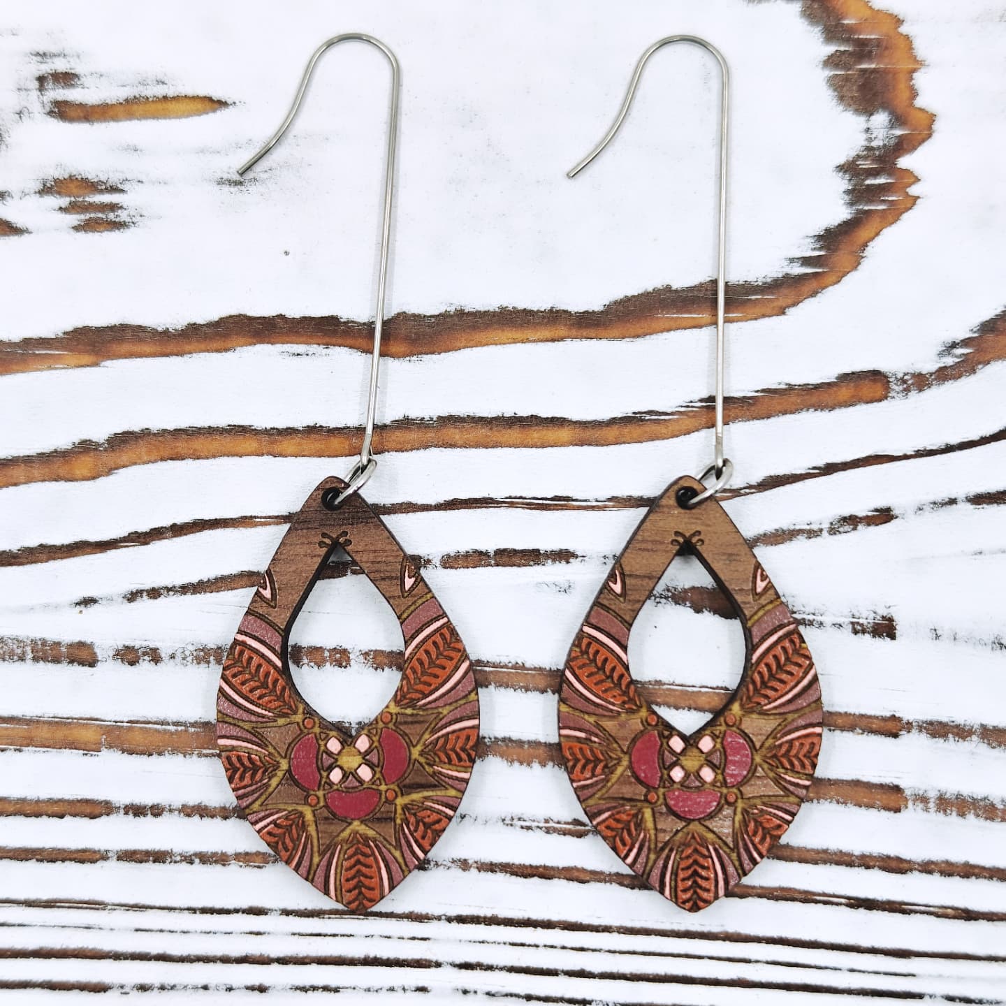 Vine Leaves Mandala Earrings