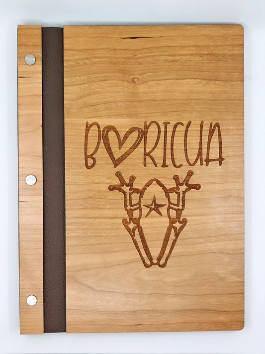 Libreta de madera y cuero