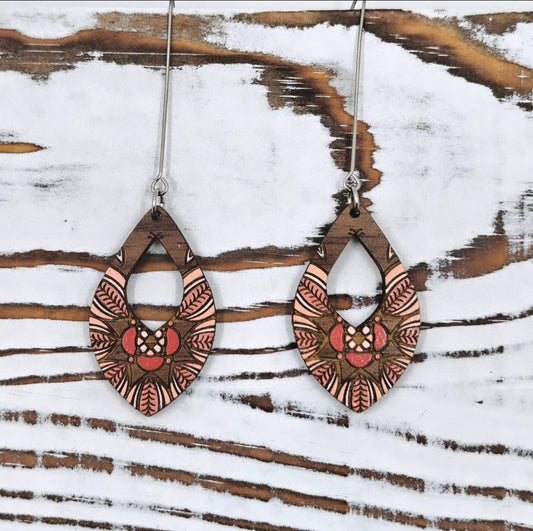 Vine Leaves Mandala Earrings