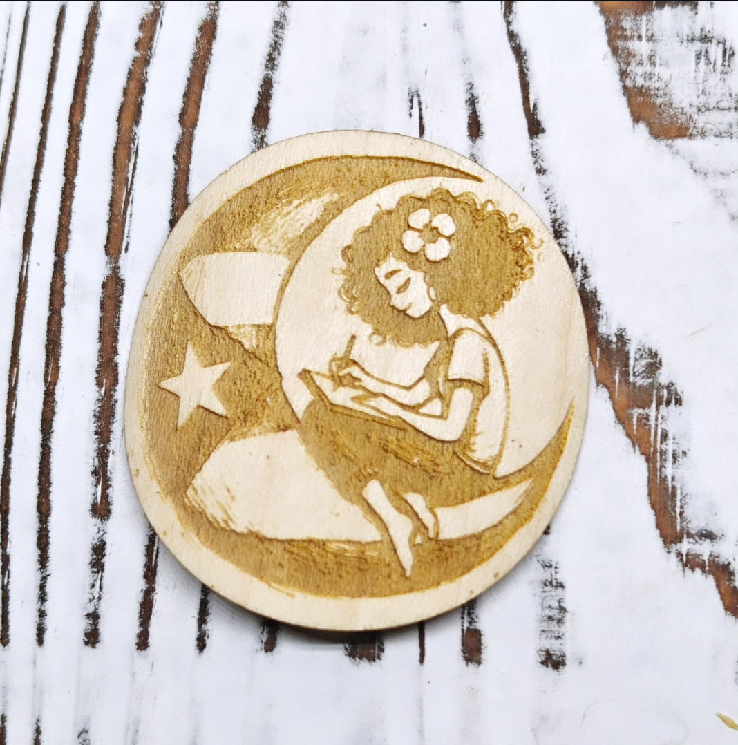 Boricua en la luna mujer sticker