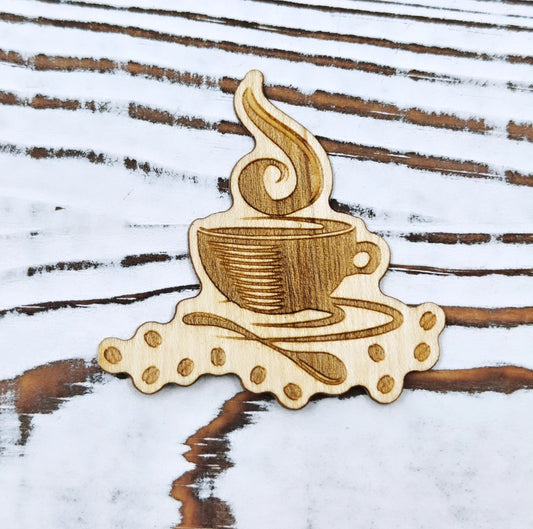 Taza de café con granos sticker