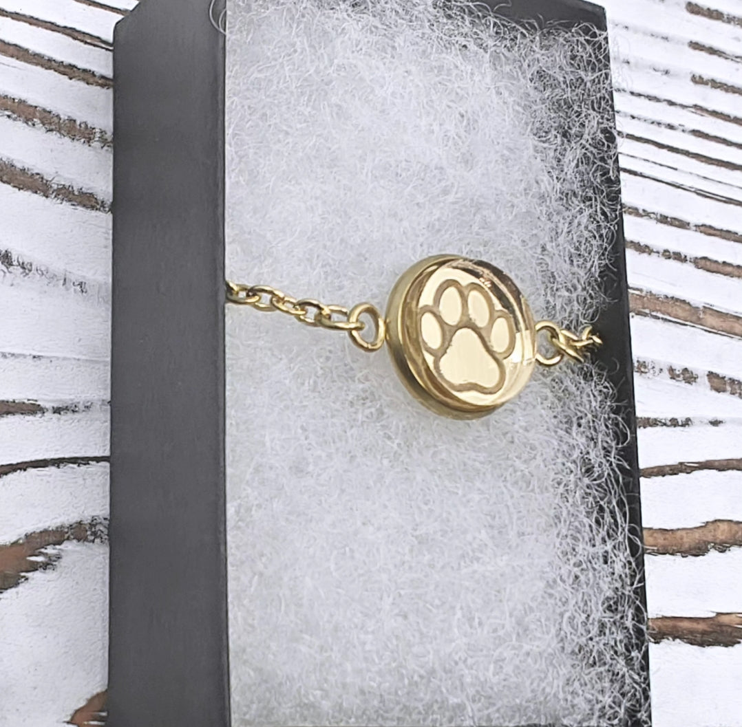 Pulsera huellita dorada