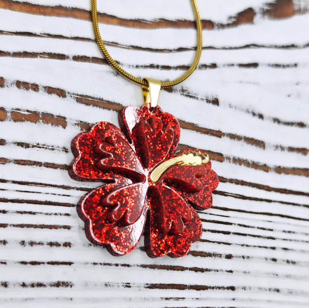 Collar de amapola en acrílico