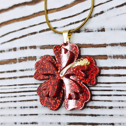 Collar de amapola en acrílico