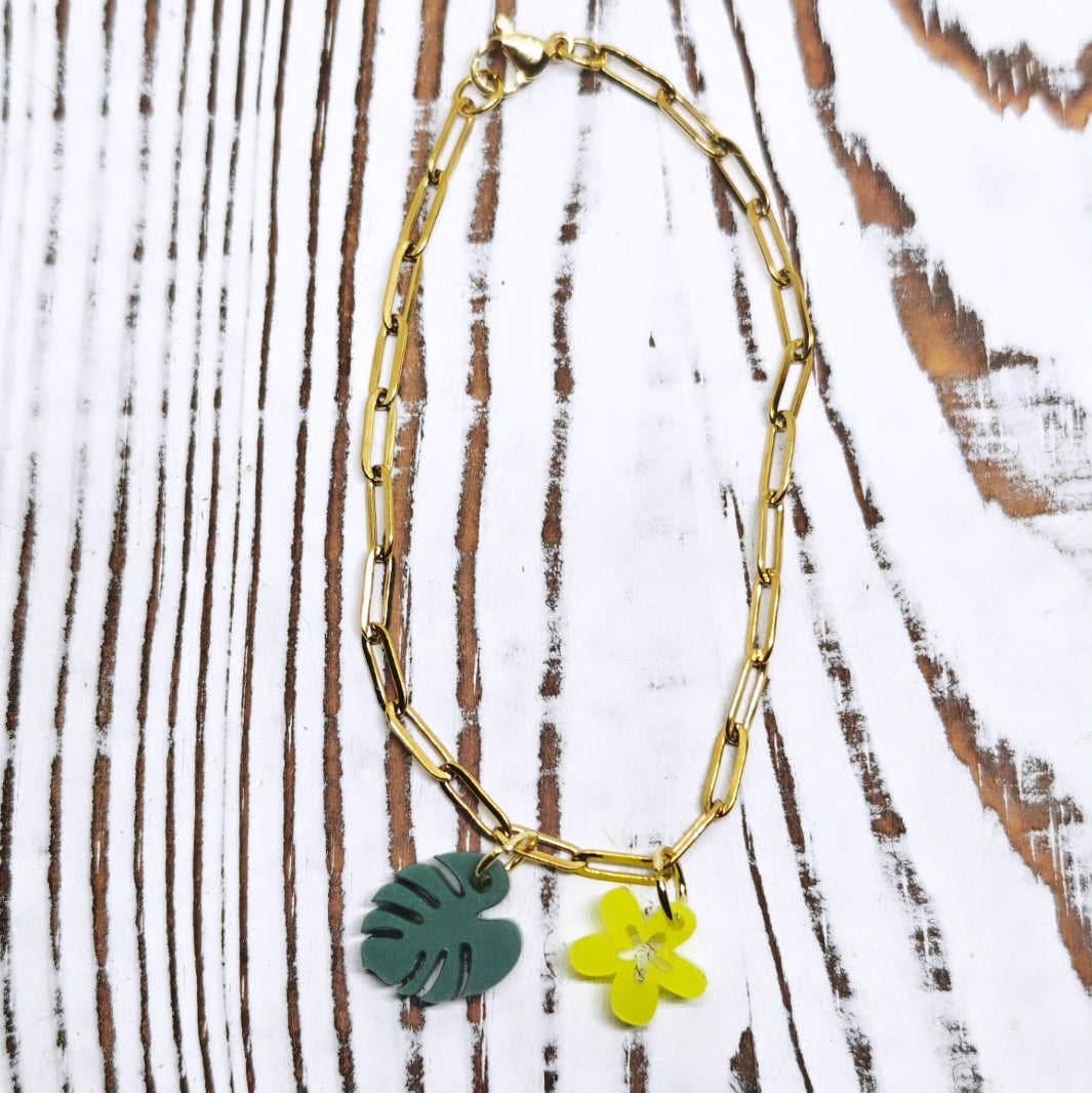 Pulsera tropical en acrílico
