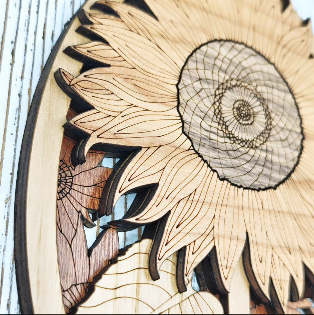 Cuadro Ovalado de Girasol