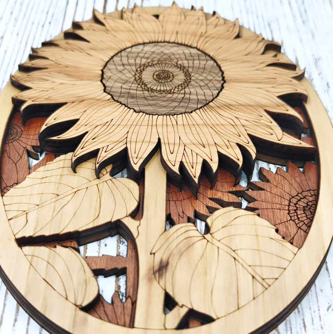 Cuadro Ovalado de Girasol