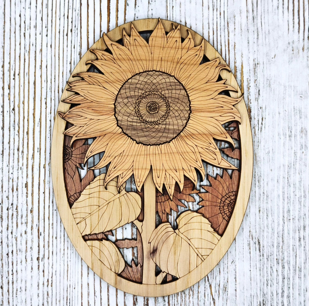 Cuadro Ovalado de Girasol