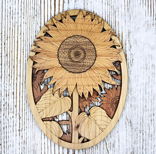 Cuadro Ovalado de Girasol