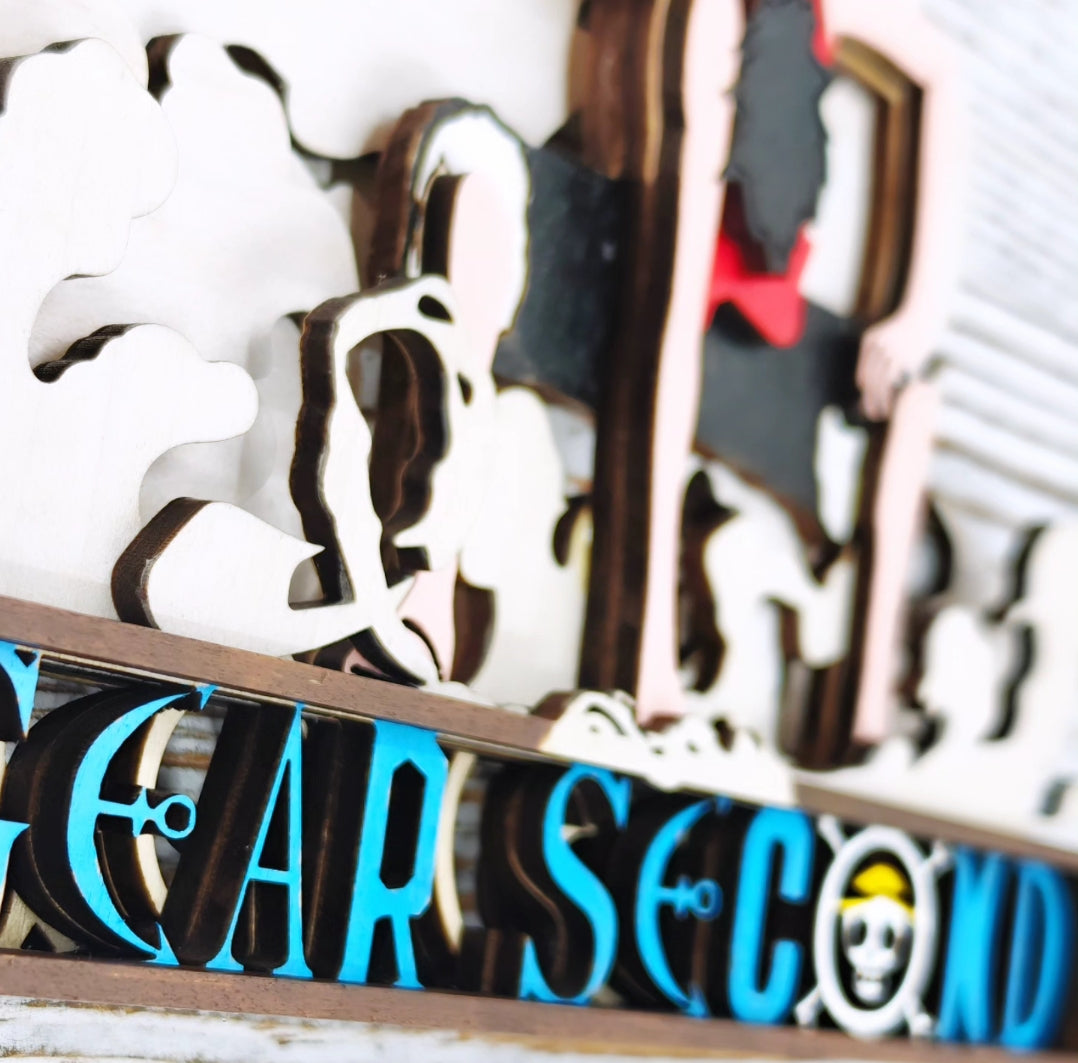 Cuadro Gear Second en madera