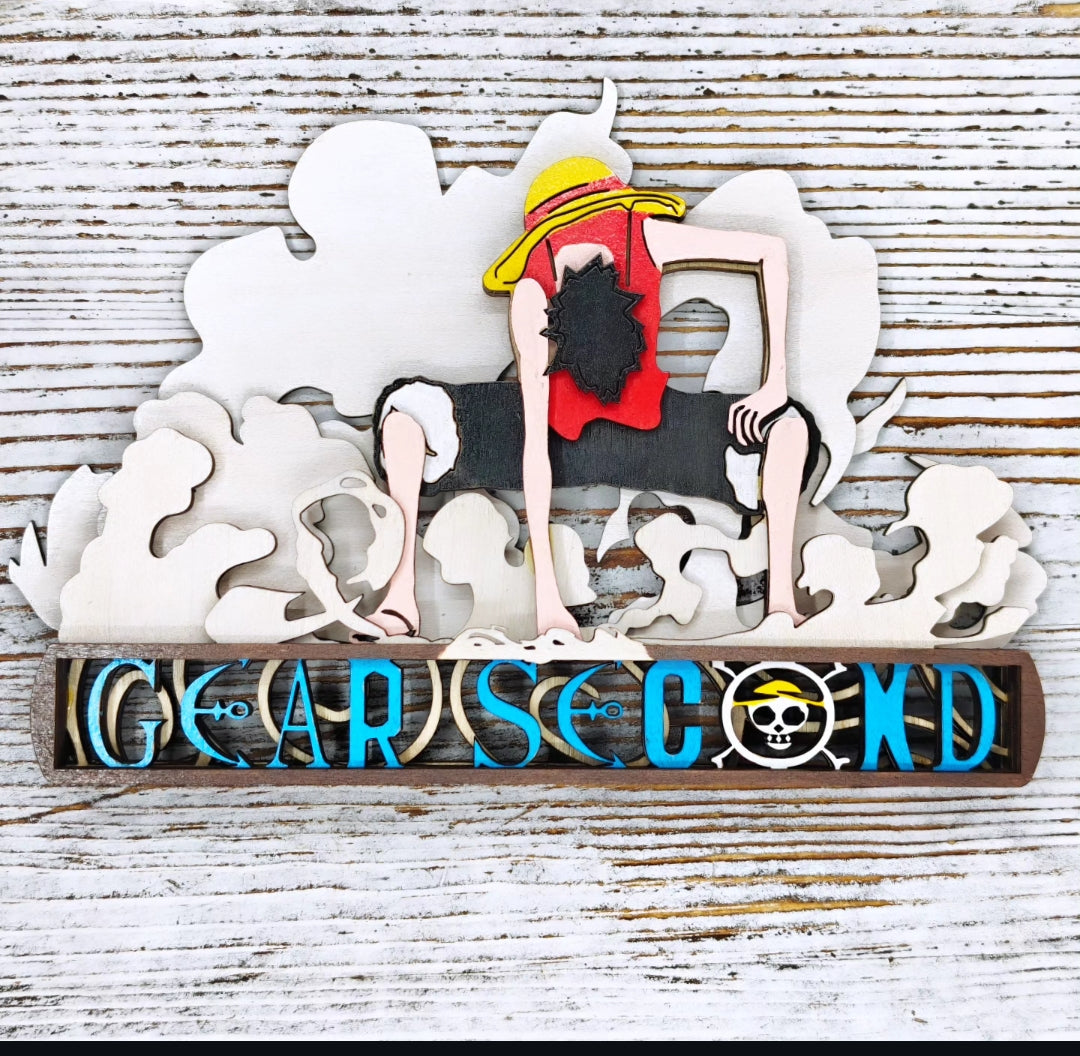 Cuadro Gear Second en madera