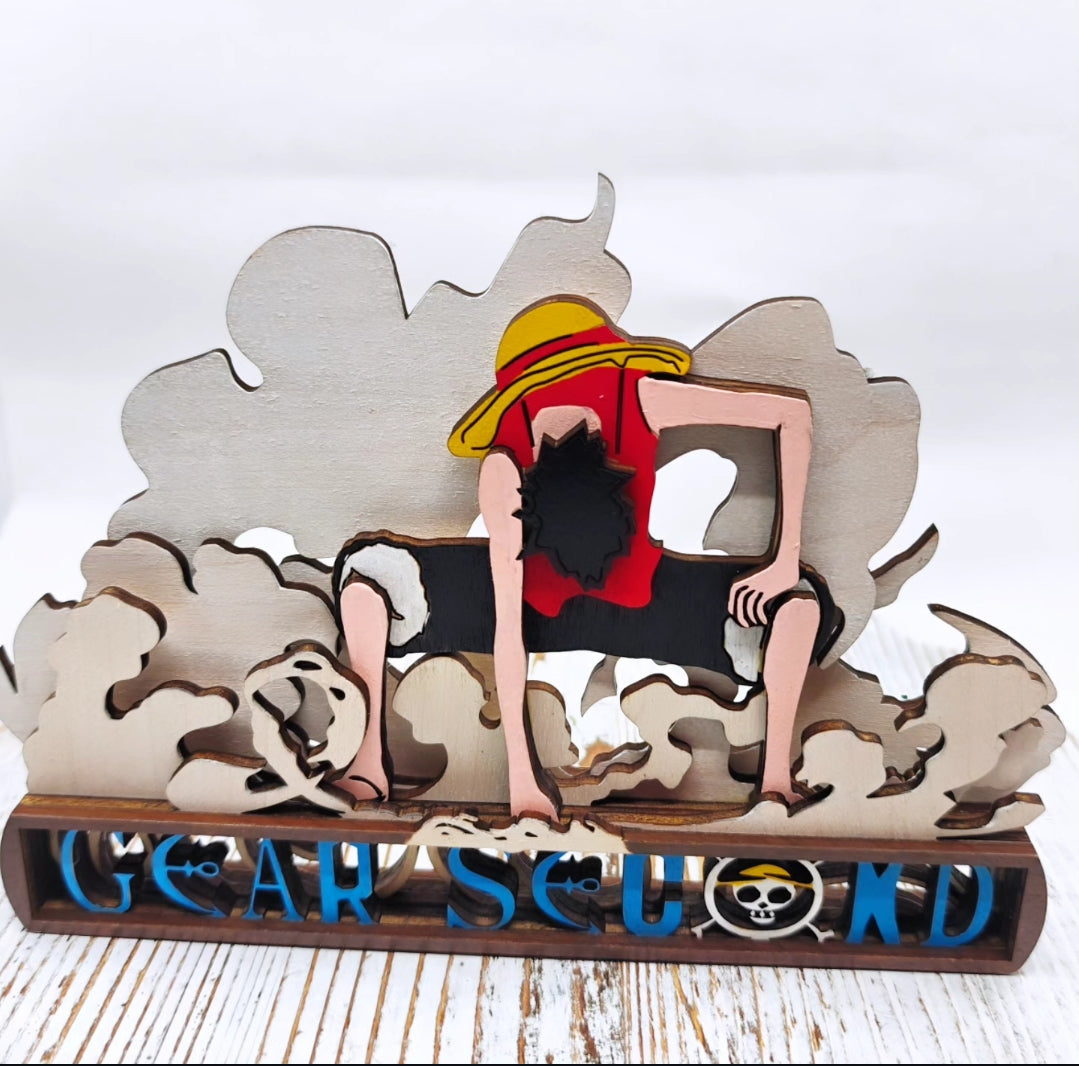 Cuadro Gear Second en madera