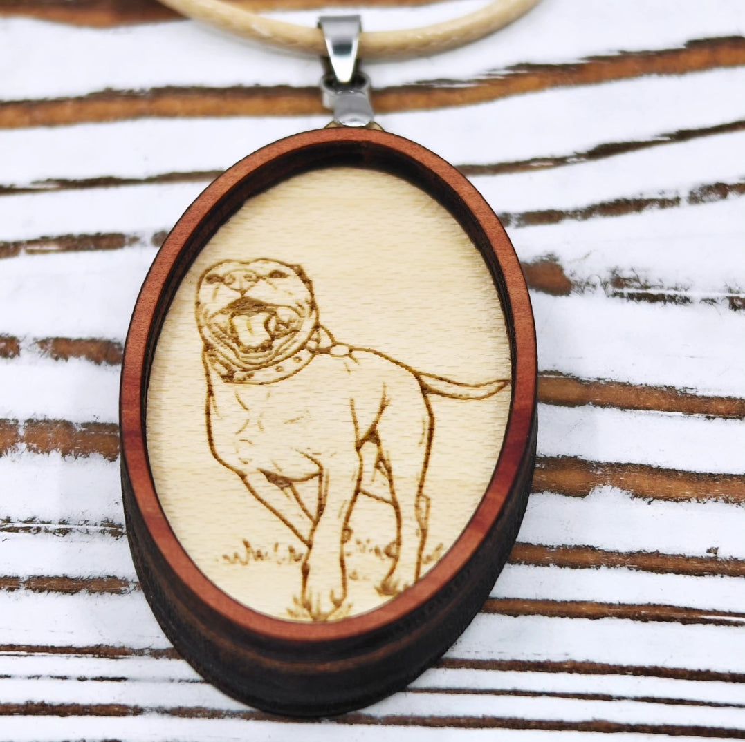 Collar Personalizado con Retrato de Mascota en Madera