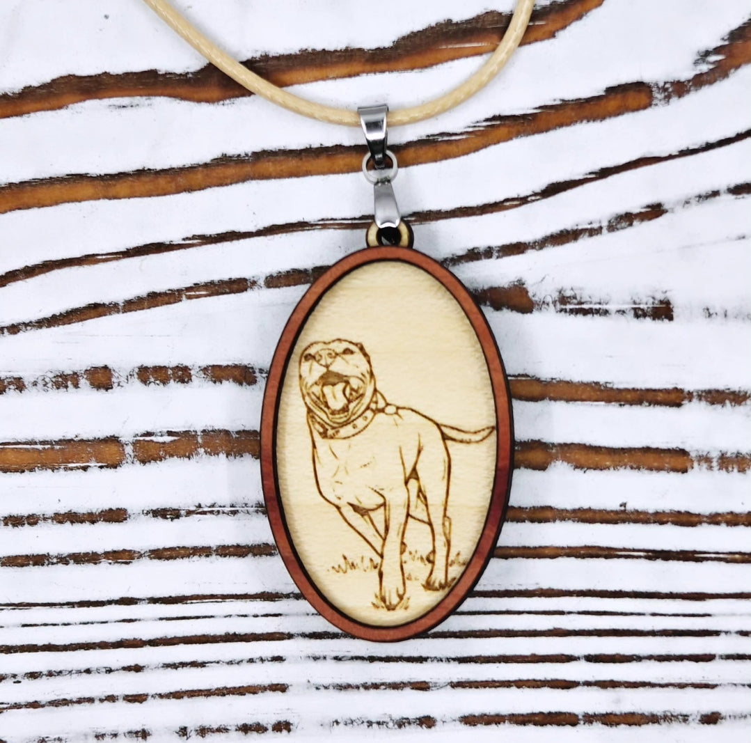 Collar Personalizado con Retrato de Mascota en Madera