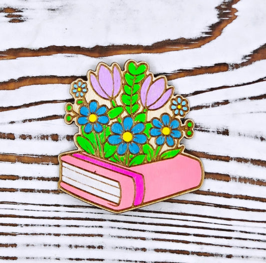 Libro con flores sticker