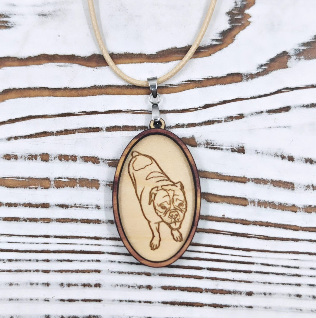 Collar Personalizado con Retrato de Mascota en Madera