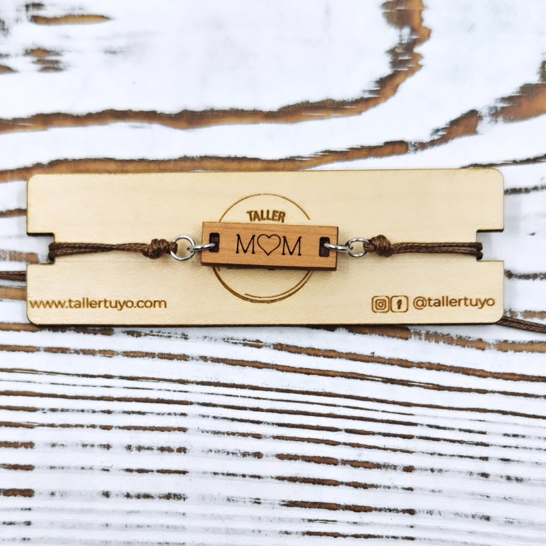 Pulsera minimalista en madera - Colección madres