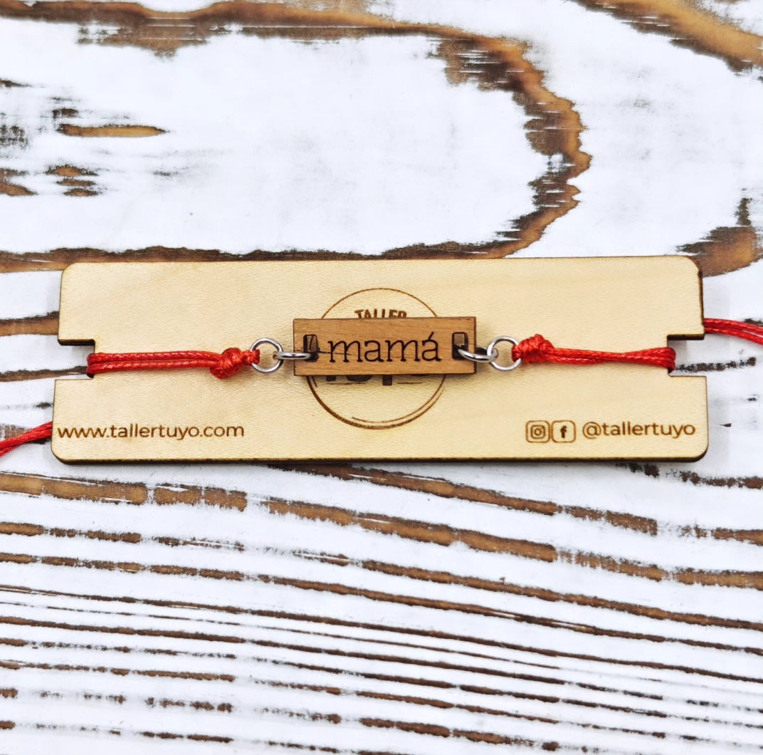 Pulsera minimalista en madera - Colección madres