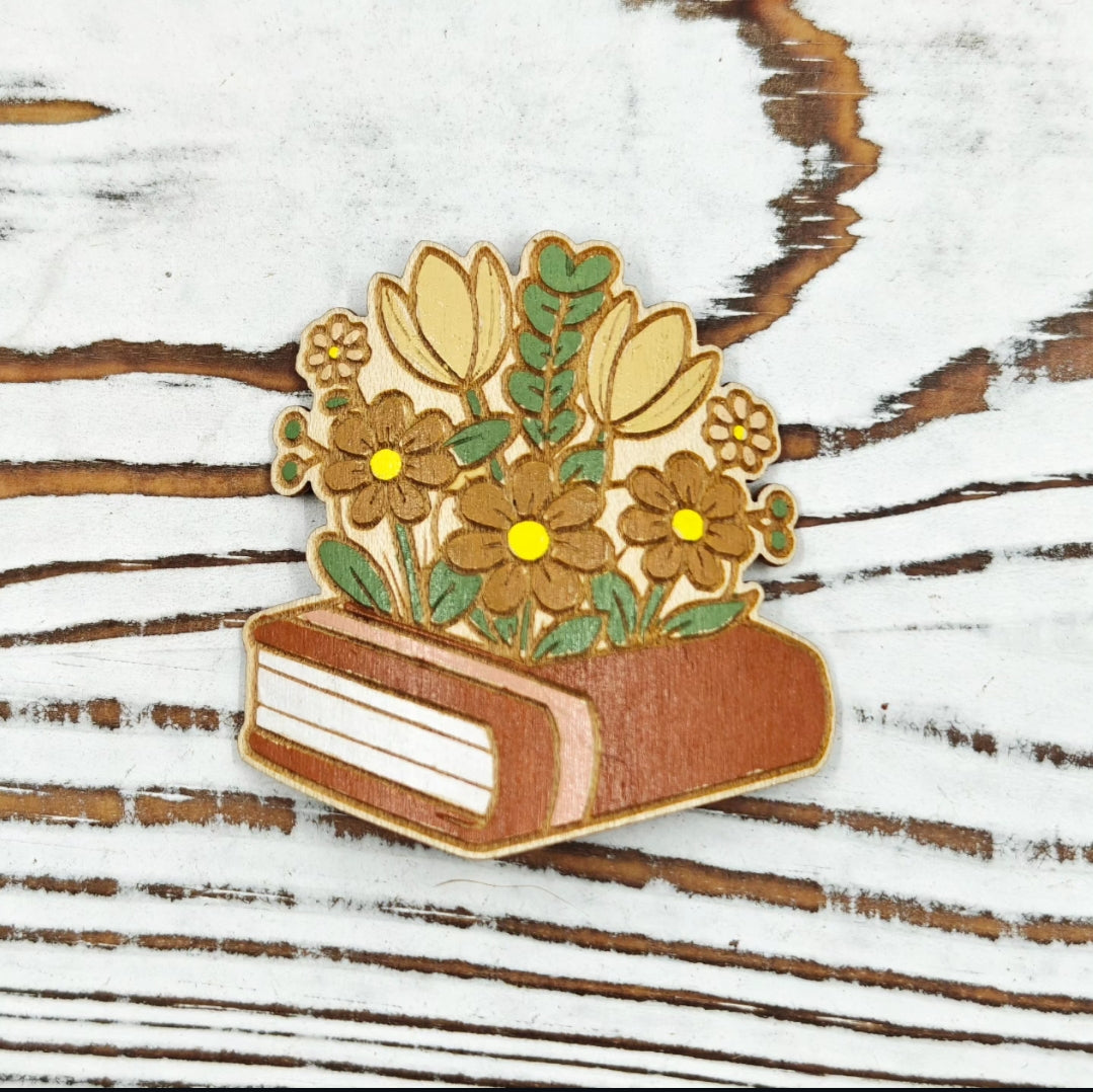 Libro con flores sticker