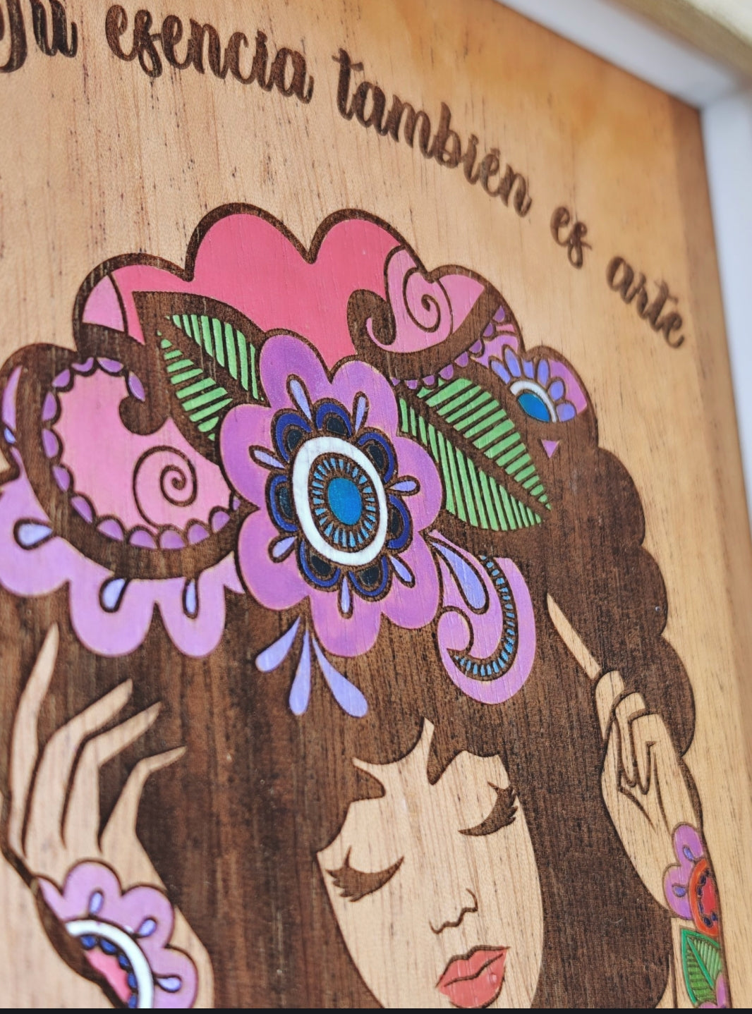 Cuadro en Madera – Tu esencia también es arte (5x7)
