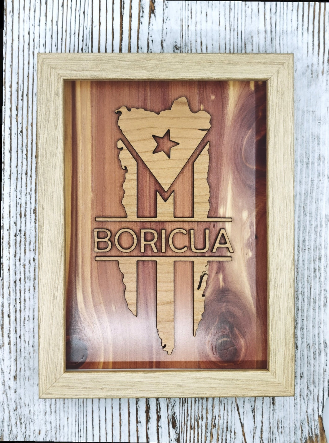 Cuadro Bandera Boricua 5x7