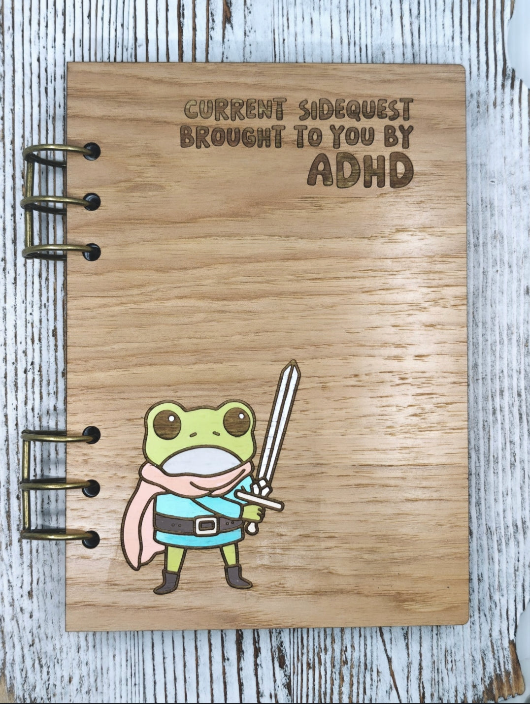 Libreta en Madera A5 | Rellenable | ADHD