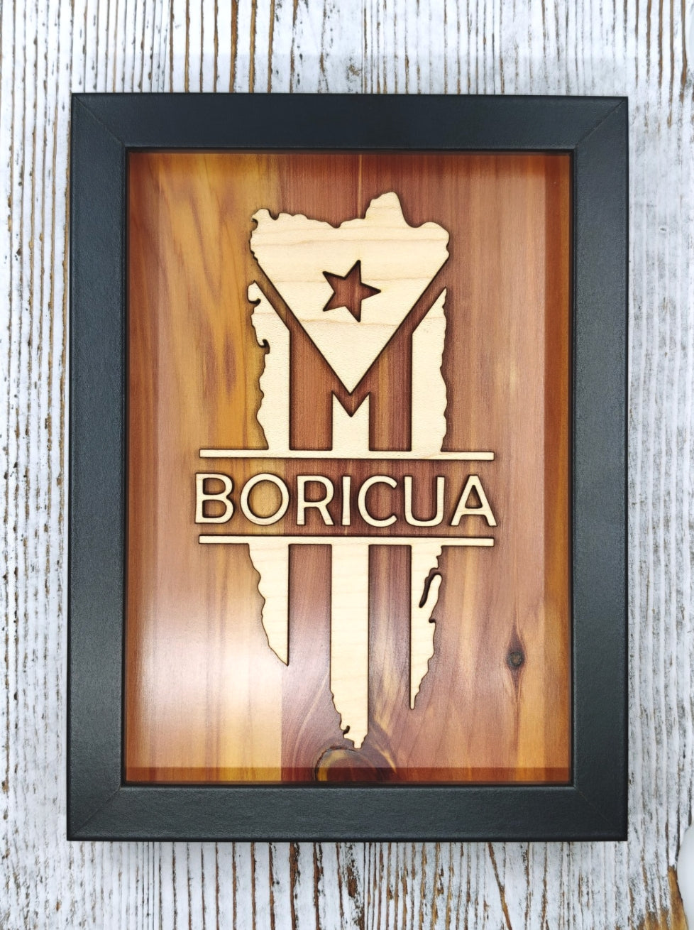 Cuadro Bandera Boricua 5x7