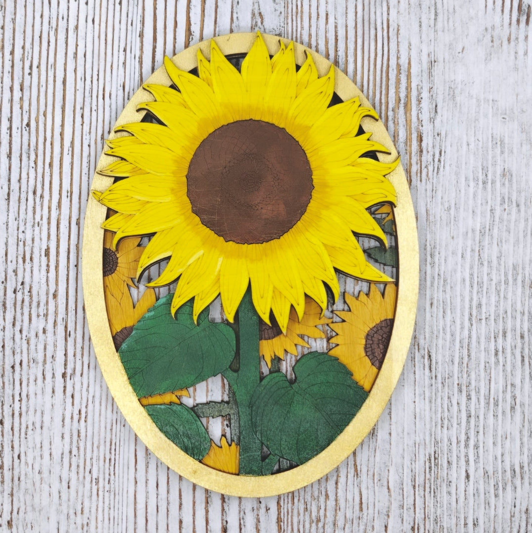 Cuadro Ovalado de Girasol