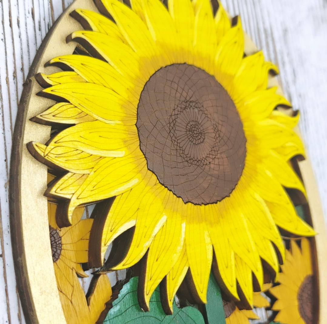 Cuadro Ovalado de Girasol