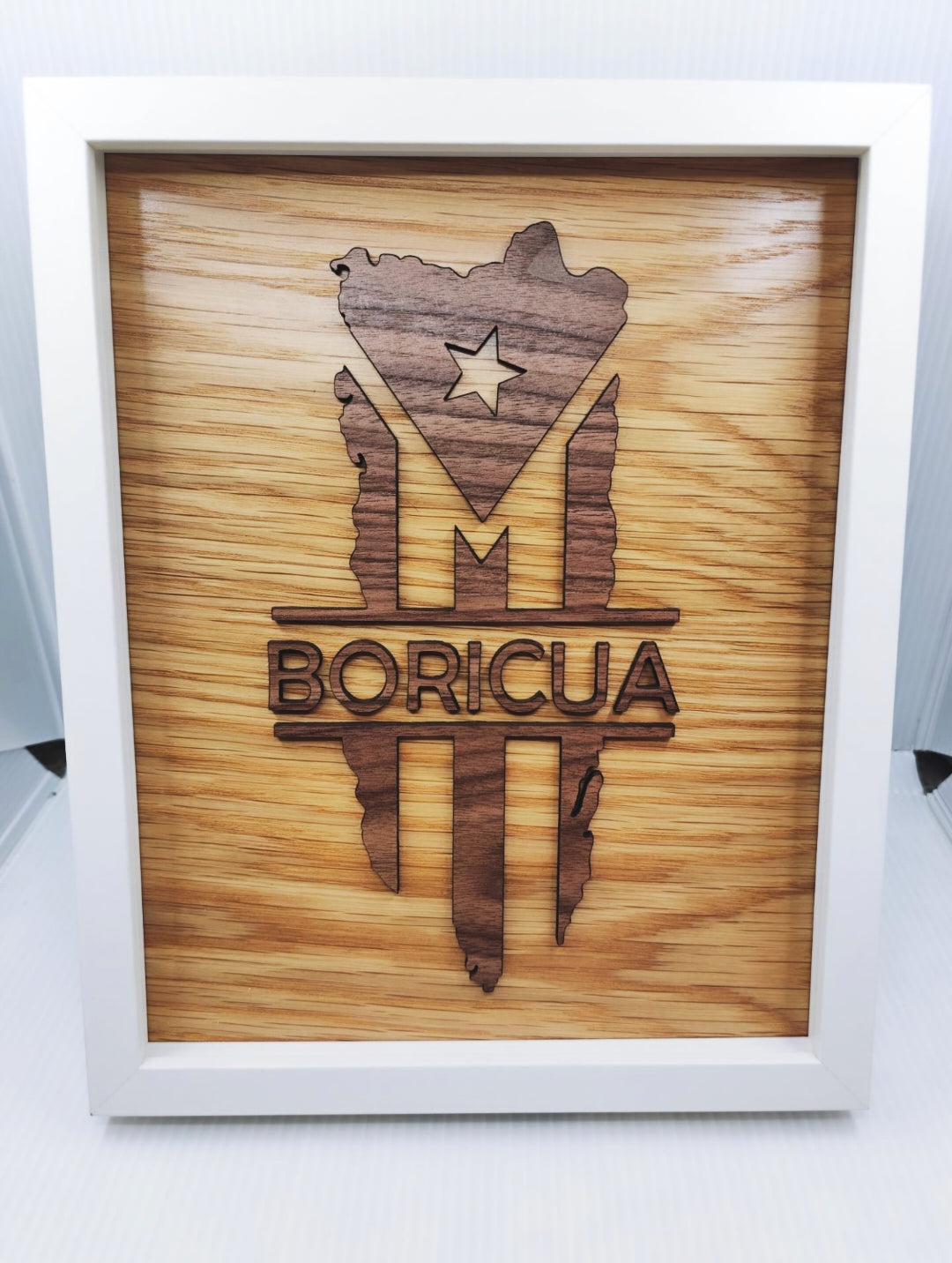 Cuadro de Madera Bandera Boricua de Puerto Rico | 8"x10"