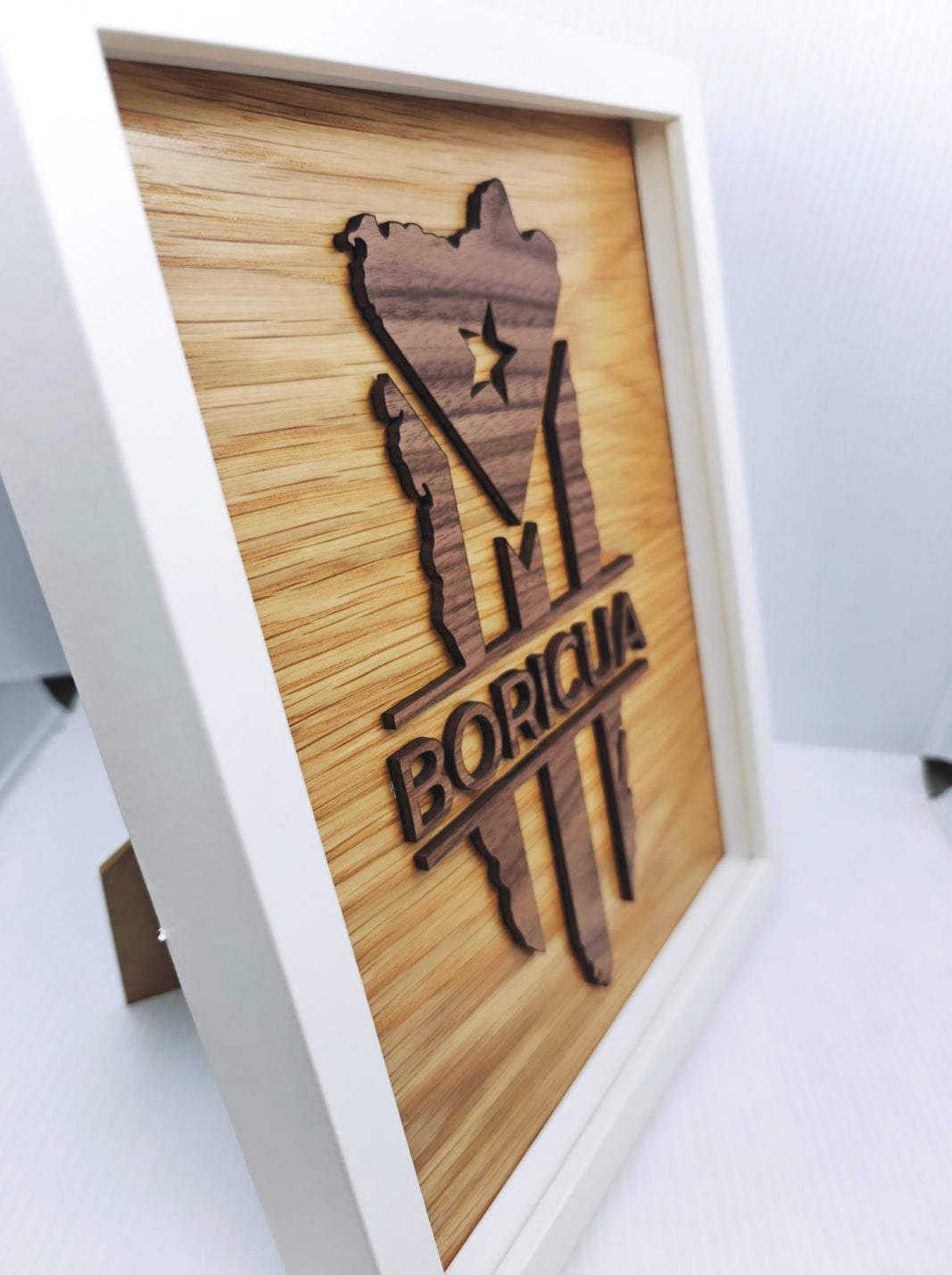 Cuadro de Madera Bandera Boricua de Puerto Rico | 8"x10"