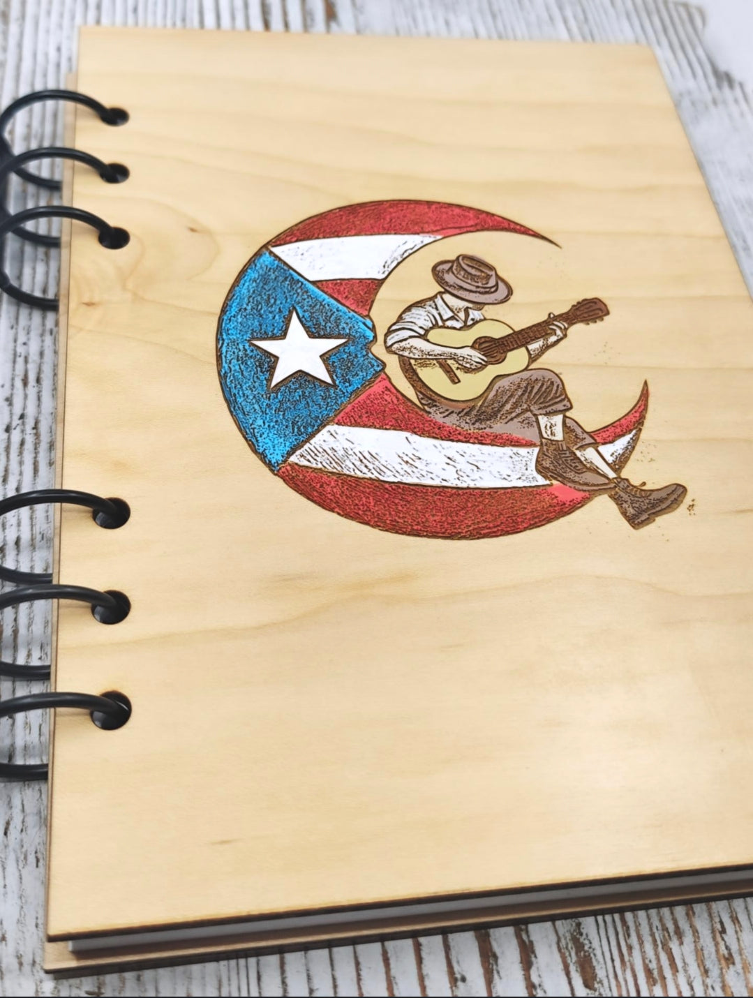 Libreta A5 de Madera Arce Rellenable | Jíbaro en la Luna