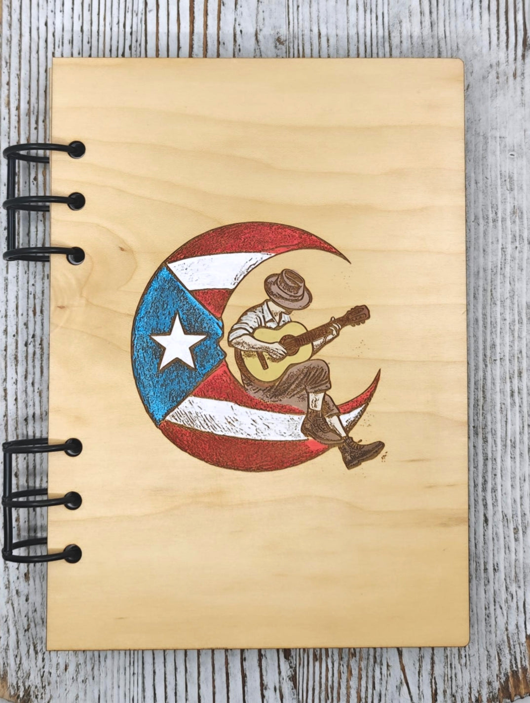 Libreta A5 de Madera Arce Rellenable | Jíbaro en la Luna