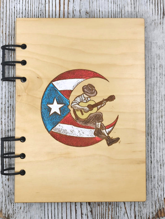 Libreta A5 de Madera Arce Rellenable | Jíbaro en la Luna